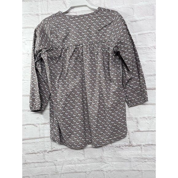 Pink Chicken New York Short Sleeve Split Neck Embroidered Top w/Elephants Sz S - Picture 5 of 10